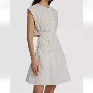 $425 Proenza Schouler Women's White Smocked Drawstring Mini Dress